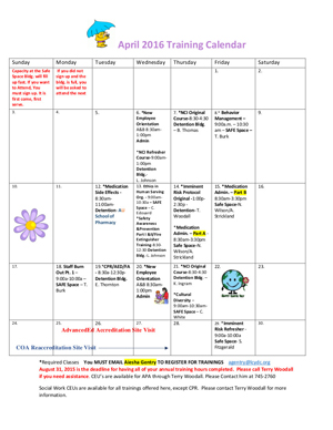 April 2016 Calendar