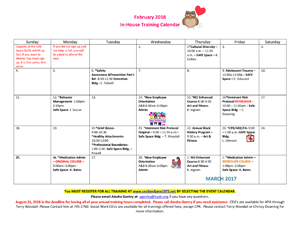 February 2018 Calendar