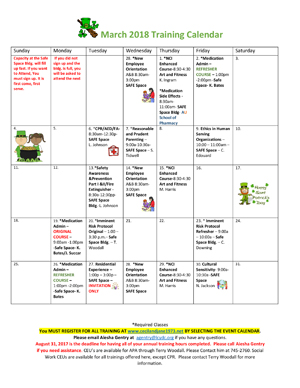 March 2018 Calendar